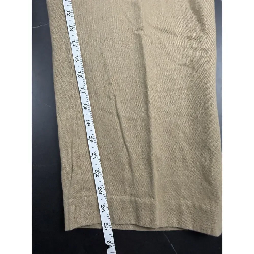 Banana Republic Pants Men’s 33x25 Tan Cotton Wool Blend Dress Trousers Wide Leg
